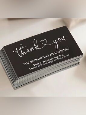 200 bulkThank You Kraft Business Cards - Black & whiteThank You Notes